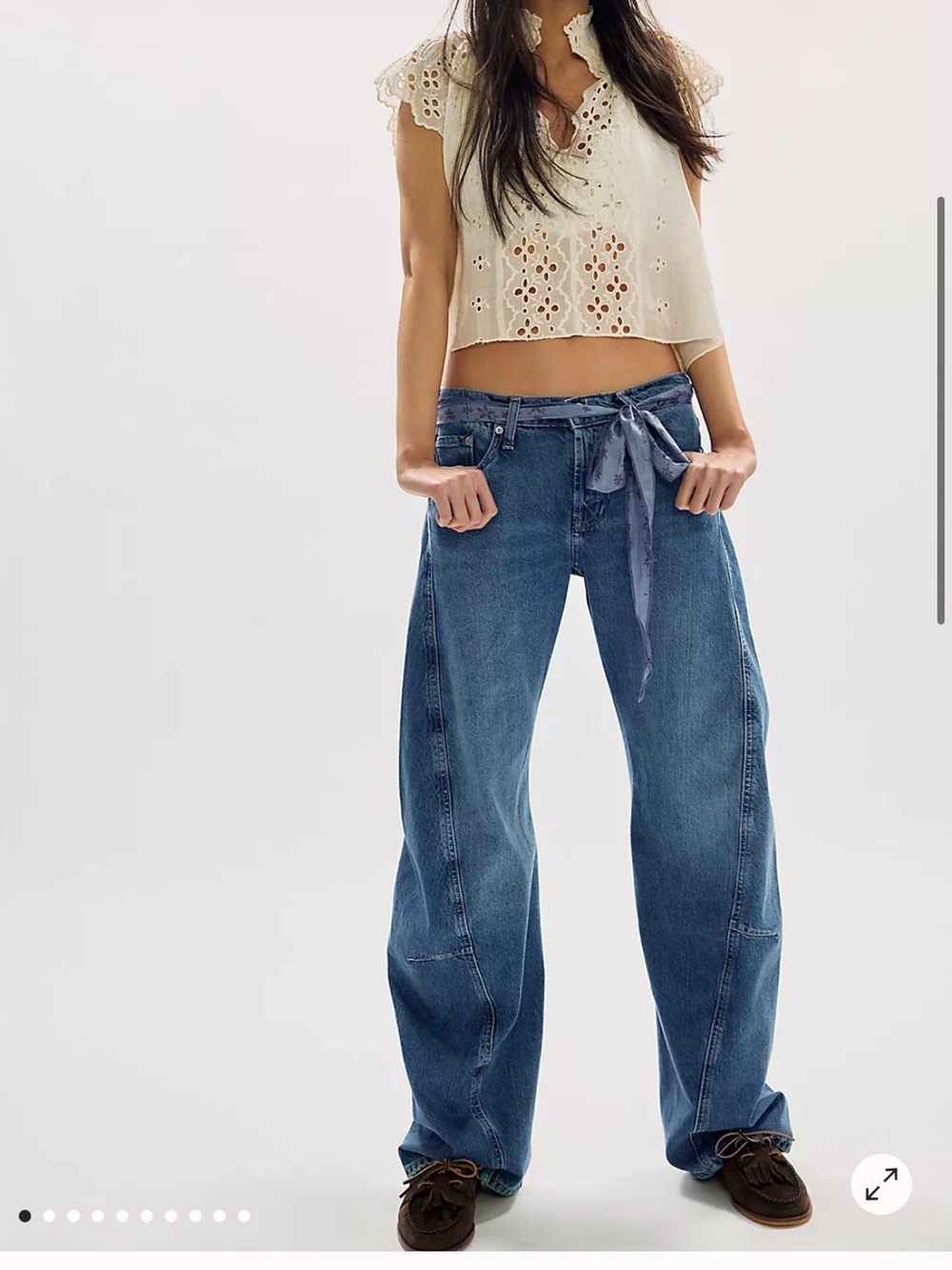 Free People We The Free Fable Low Rise Twisted Bowed Jeans 26 Heartsong NWT - Picture 4 of 16